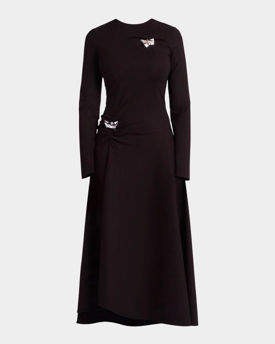 Embellished Double Pinch Midi Dress